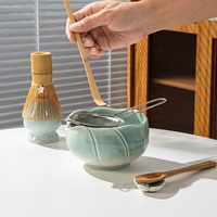 Kit Matcha 100 pièces, brosse à Matcha, ensemble en céramique Dehua de style japonais, cérémonie du thé de la dynastie Song, cadeau de Noël, emballage en boîte colorée