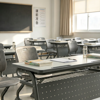 Bureau d'écolier double réglable en hauteur, ergonomique et durable, pour écoles primaires et secondaires - Vente en gros usine