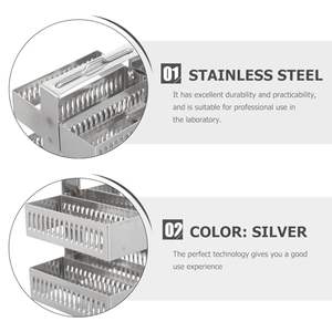 Support de séchage compact en acier inoxydable transparent pour lames de microscope, boîte de rangement personnalisable OEM pour l'enseignement, garantie 3 ans, MOQ 1 pièce - Product Image 2