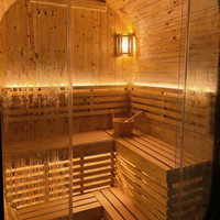 Sauna Kayu Solid Uap Basah Elektrik Finlandia Modern dengan Panel Kontrol Komputer untuk Penggunaan di Gym, Rumah Sakit, Apartemen & Luar Ruangan