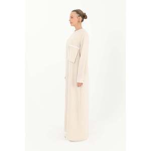 Vestido Casual Beige para Mujer Puane con Cierre Funcional y Detalles de Bolsillos, Cómodo y Elegante para Uso Diario - Product Image 2