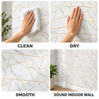 Papier peint auto-adhésif géométrique en marbre blanc or 1 mm, 1,2x3 m, feuilles IXPE pour murs décoratifs de chambres d'hôtel
