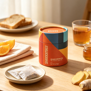 Maßgefertigte Kartonverpackung Lebensmittelechte Papierröhre Biologisch Abbaubare Röhrenverpackung für Kekse, Süßigkeiten, Tee, Proteinpulver-Behälter - Product Image 1