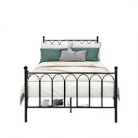 Lit plateforme double moderne en métal, taille Queen, avec rangement, en fer épais, pour chambre à coucher, maison intelligente, salon, hôtel