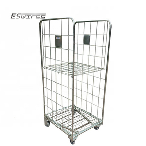 Esoon tùy chỉnh Lưu trữ Giao thông vận tải mạ kẽm Wire Mesh gấp kim loại cán giỏ hàng xe đẩy - Product Image 4