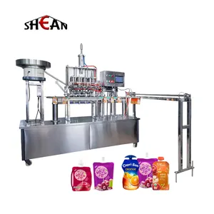 Juice Grease Sauce Stand Up Bag Filler Machine Spout Pouch Filling Sealing Packing Machine