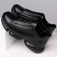 Sepatu Platform Board untuk Pria Hitam Coklat Slip-On Sol Tebal Kasual Nyaman Sneakers Pabrik OEM Stok RTS