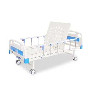 Medical Manual Hospital Therapy Couch Single Crank Aluminium Side Rail Hospital Manual Adjustable Bed For Patient