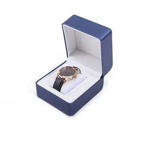 Boîte à montre personnalisée OEM luxe noir mat peinture logo personnalisé carré en cuir PU boîte à montre personnalisée boîte à montre personnalisée