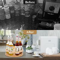 Estante de jarabe de 9 botellas de capacidad, adecuado para estante de botellas de jarabe de madera de encimera, adecuado para barra de café