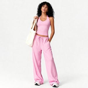 Ensemble de survêtement décontracté Maxfree Yoga : débardeur et pantalon large en polyester, séchage rapide, respirant, avec cordon de serrage, idéal pour la gym et l'entraînement - Product Image 1