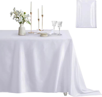 Nappe rectangulaire en satin de polyester multicolore, douce et lisse, couleur unie, jupe de table, couvre-table de mariage, vente en gros