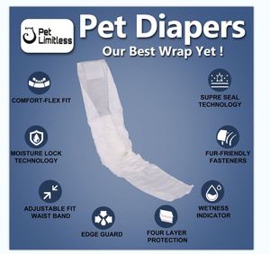Pañales Desechables para Perros al por Mayor, 12 Piezas de Diferentes Tamaños S M L XL XXL, Pañales Suaves para Mascotas - Product Image 2