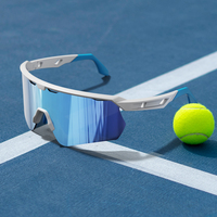 Lunettes de soleil de sport OEM surdimensionnées à monture TR90, verres miroir UV400, résistantes au sable, pour cyclisme, randonnée, escalade, pickleball, avec étui