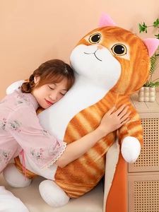 Cute Big Fat Orange <b>Cat</b> <b>Plush</b> Pillow Toy with PP Cotton Filling Internet Celebrity Companion Gift for Unisex - Product Image 4