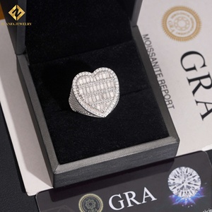 Anillo de Moissanita en Forma de Corazón para Mujer, Chapado en Plata 925, Oro Blanco, Anillo de Boda de Lujo, Joyería Fina, Regalo para Mujer - Product Image 4