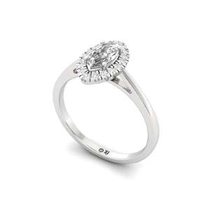 Bague solitaire de luxe en diamant CVD de laboratoire, taille marquise et ronde, plaqué or 10K, bijoux de fiançailles pour femme - Product Image 4