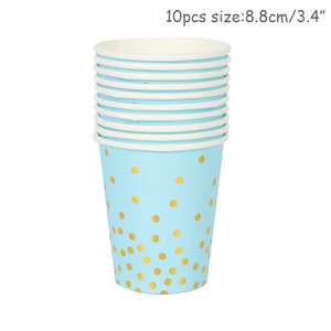 Ensemble <span class=keywords><strong>de</strong></span> vaisselle jetable bleu moderne Gobelets en papier élégants Assiettes Nappes pour les fêtes d'<span class=keywords><strong>anniversaire</strong></span> Articles <span class=keywords><strong>de</strong></span> vente chauds - Product Image 3