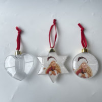 Mini Boules de Noël en Plastique à Formes Variées, Décorations Suspendues pour Arbre, Cadeaux pour Enfants, Insert Photo pour Fêtes