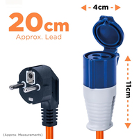 Adaptateur de prise Schuko vers prise industrielle 16A 3 broches vers prise européenne pour camping-car, caravane, camping