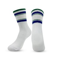 Chaussettes de sport personnalisées respirantes, chaussettes de football professionnelles à rayures en coton pour hommes