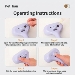 Nouvelle <span class=keywords><strong>brosse</strong></span> de toilettage pour animaux de compagnie antibactérienne avec fonction de massage, élimine les poils lâches sans effort, outil de toilettage électrique à brume - Product Image 4
