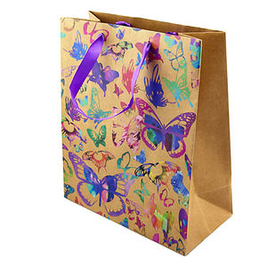 Bolsa de Regalo de Papel Kraft con Logotipo Personalizado, Ecológica, Reciclable, Reutilizable, con Recubrimiento UV de Alta Calidad, Impresión OEM de Fábrica - Product Image 3