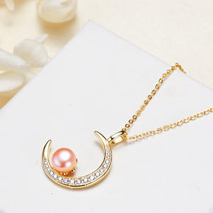 Collier en perles d'eau douce de style ethnique demi-cercle, collier en or, pendentif, bijoux, tendance, vente directe - Product Image 4