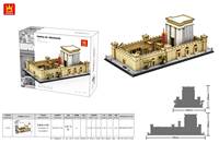 Wange 7216 Modèle d'architecture du Temple de Jérusalem en briques, ensemble de blocs de construction éducatifs DIY pour adultes, cadeau