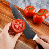 Ensemble de couteaux de cuisine en acier Damas de haute qualité, 7 pièces, couteau Santoku, couteau de chef, couteau à désosser, couteau à éplucher, avec manche en bois noir, pour cadeaux de cuisine