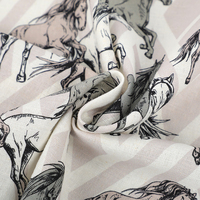 Tissu en mélange viscose, lin et élasthanne, impression numérique personnalisée possible, directement de l'usine, MOQ 1 mètre