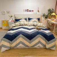 Ensemble de draps de lit 3 pièces 100% coton écologique, style européen et américain, imprimé floral réactif, ensemble de housse de couette