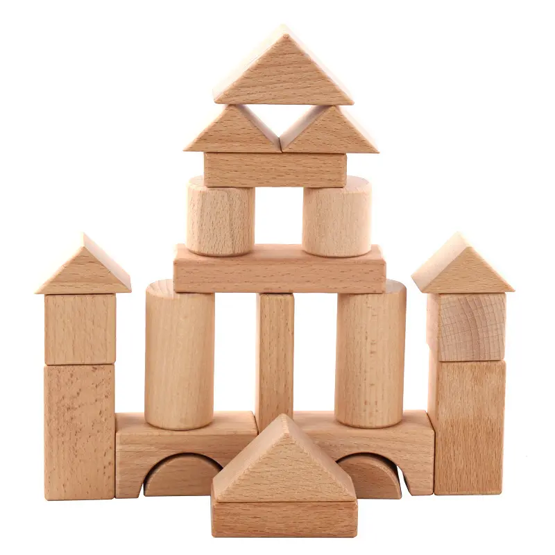 Wood Classic 22 Pieces Building Blocks Stacking Tumbling Tower for Children Puzzle Educational for children