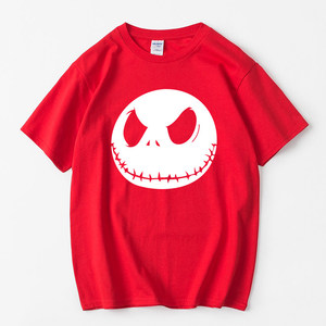 Camiseta <span class=keywords><strong>de</strong></span> algodón con diseño <span class=keywords><strong>de</strong></span> calavera <span class=keywords><strong>de</strong></span> <span class=keywords><strong>Jack</strong></span> <span class=keywords><strong>de</strong></span> Pesadilla Antes <span class=keywords><strong>de</strong></span> Navidad, manga corta, cuello redondo, unisex, holgada, para parejas, ideal para verano - Product Image 5