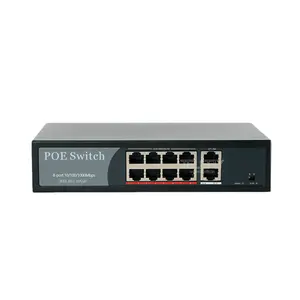Conmutador Ethernet de 10 puertos a precio de fábrica con puerto Poe de red de 8 canales Gigabit opcional y 100M