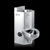 WC combiné en acier inoxydable à fixation au sol Kuge pour les établissements correctionnels