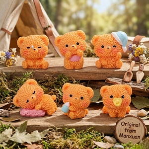 Figurines en résine personnalisées de mini-ours mignons, statues d'animaux de collection pour la décoration de table, de jardin, de micro-paysage et de maison - Product Image 5