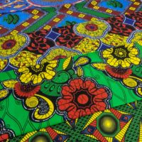 Kain Cetak Lilin Afrika Hollandais Polyester Penetrasi Ganda 90gsm Khusus 6 Yard untuk Pembuatan Pakaian Wanita Sehari-hari Ankara