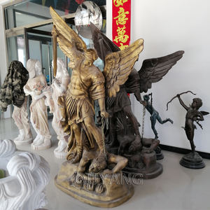 Estátua de São Miguel Arcanjo em Bronze, Escultura Religiosa em Metal Fundido à Mão, Tamanho Real, para Jardim Exterior, Famosa de QUYANG - Product Image 3