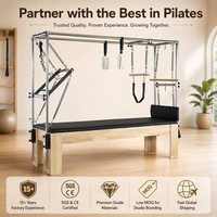 Table de Pilates Cadillac en bois de chêne, portable et réglable, pour l'entraînement professionnel en studio de Pilates
