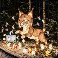 Decoración de Faroles con Animales de Dibujos Animados para Parques de Diversiones, Navidad, Uso Interior/Exterior, Espectáculo de Luces para Parques Temáticos