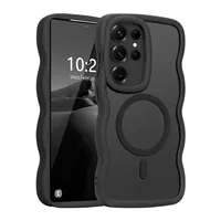 Étui mat à cadre ondulé pour Samsung Galaxy S25 S24 Ultra Plus S25Edge A56 A36, compatible avec la charge sans fil, coque antichoc