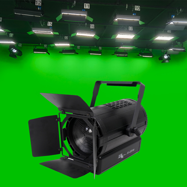 Professional 300W Fresnel LED Cob Spotlight Warm White Light Theater Studio Stage Lighting Equipment with DMX Control