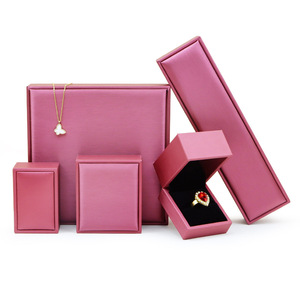 Bán buôn cao cấp chải da hộp đồ trang sức, dây chuyền dài, nhẫn, mặt dây chuyền, Nhung đồ trang sức bao bì hộp - Product Image 2