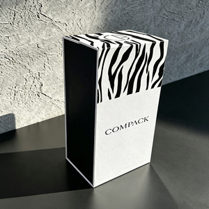 Boîte à <span class=keywords><strong>parfum</strong></span> à rabat personnalisée à motif zèbre, boîte en papier rigide noir et blanc, emballage cadeau de luxe pour cosmétiques et parfums - Product Image 1
