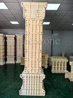 Nuevo Molde Cuadrado para Pilares Reazone RZSQ 2024, 50 cm x 20 Pulgadas, Molde de Plástico Resistente para Columnas, Molde para Hormigón, Construcción en Exteriores