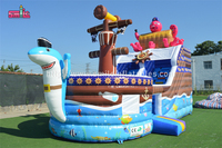 Bateau pirate gonflable sur mesure Smile Inflatables, grand toboggan gonflable avec trampoline pour adultes, certifié CE, utilisation en extérieur