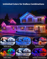 Lumière de gouttière extérieure permanente Long Run 90M 180LED, 24V IP67 étanche, lumière de décoration de toit à LED adressable