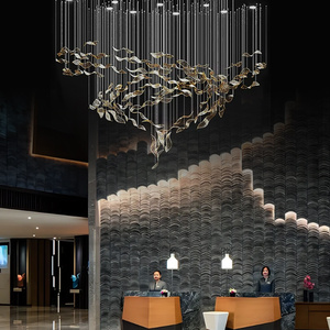 Good Material Indoor Lighting Glass Fallen <strong>Leaves</strong> High Ceiling Chandelier Lamp Modern Luxury Home Decor Pendant <strong>Light</strong> - Product Image 2
