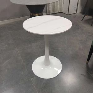 Mesa de jantar para restaurante, mesa de café quadrada com base de metal e tampo de mármore para uso comercial - Product Image 2